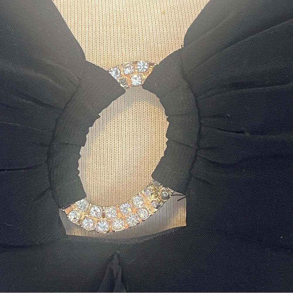 🎉ONE DAY⬇️🎉 Betsy & Adam Black Spaghetti Strap Rhinestone Detail Dress Sz 6 - Picture 12 of 12